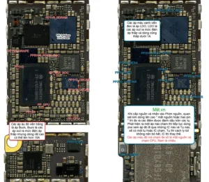 Detailed schematic of iPhone 6 motherboard