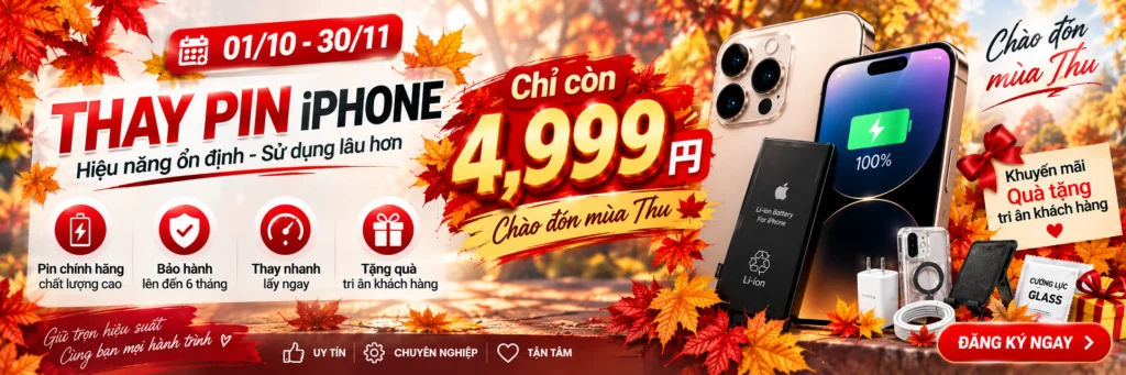 thay pin chỉ 4999 yên