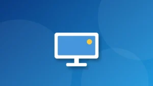 Ảnh bìa minh họa: biểu tượng màn hình trên nền laptop Windows