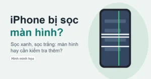Ảnh minh họa: iPhone bị sọc màn hình xanh, trắng