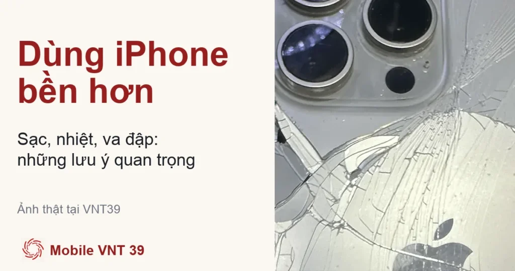 Ảnh đại diện bài lưu ý dùng iPhone bền hơn, ảnh thật mặt lưng vỡ tại VNT39 – Mobile VNT 39