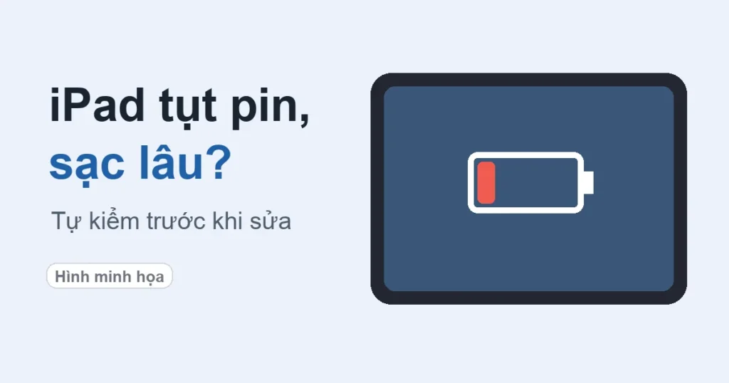 Ảnh minh họa: iPad tụt pin nhanh, sạc lâu