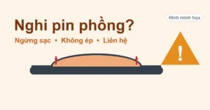 Ảnh minh họa: nghi pin iPhone phồng, ngừng sạc, không ép, liên hệ cửa hàng