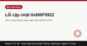 Thông báo lỗi Windows Update 0x800F0922