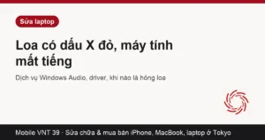 Biểu tượng loa dấu X đỏ trên thanh tác vụ Windows
