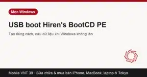 USB cứu hộ Hiren's BootCD PE cắm vào laptop